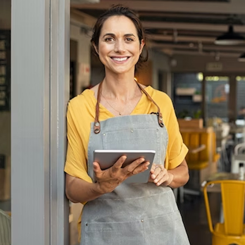 An employee in a commercial space.