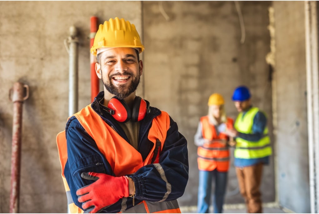smiling construction worker