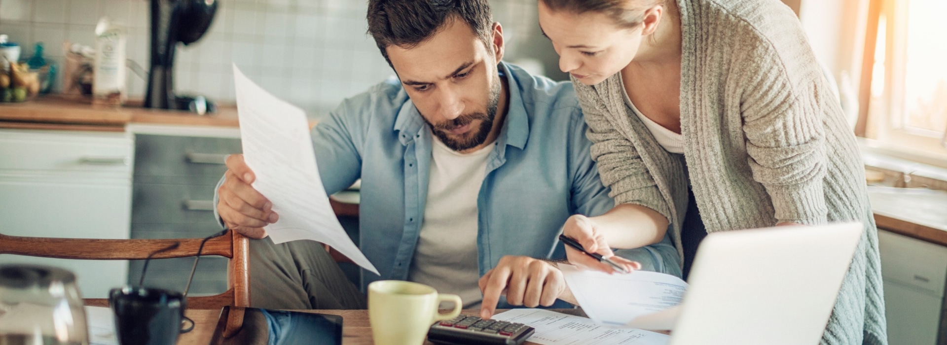 Couple reviewing their home loan